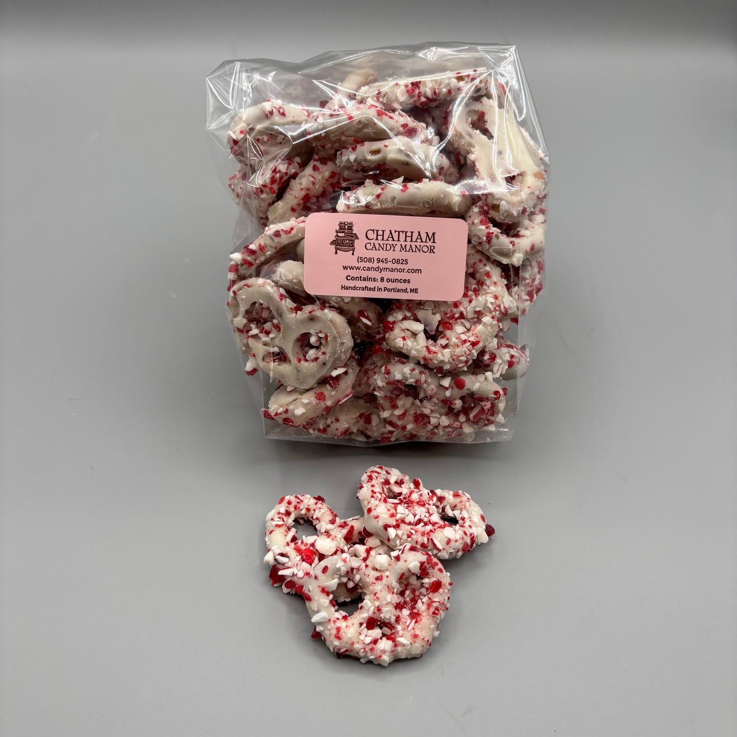 White Chocolate Peppermint Pretzels