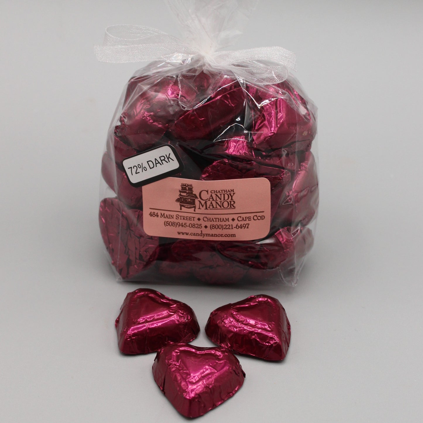 72% Dark Chocolate Foil Hearts